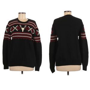 AMERICAN LIVING Winter Deer Cotton Knit Crew Sweater M